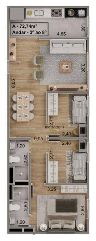 Apartamento à venda com 3 quartos, 72m² - Foto 10