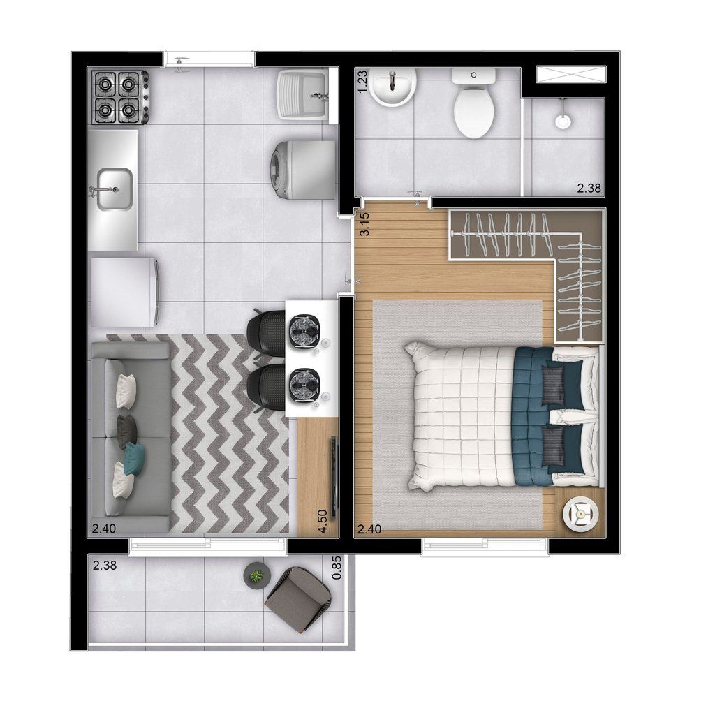 Apartamento à venda com 1 quarto, 26m² - Foto 1