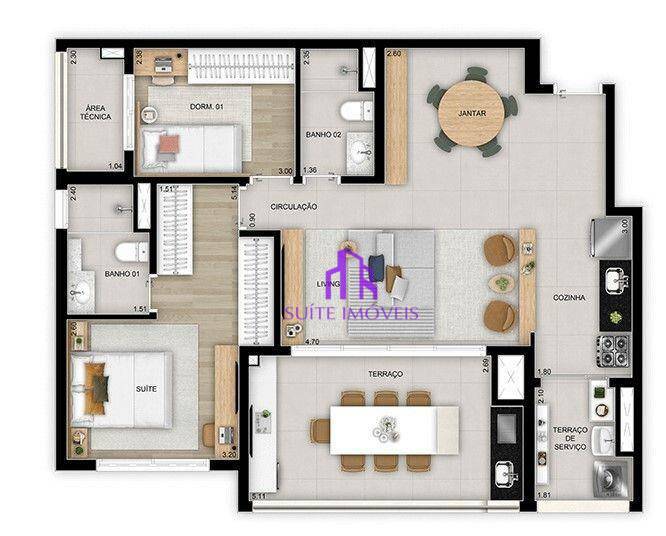 Apartamento à venda com 3 quartos, 114m² - Foto 29