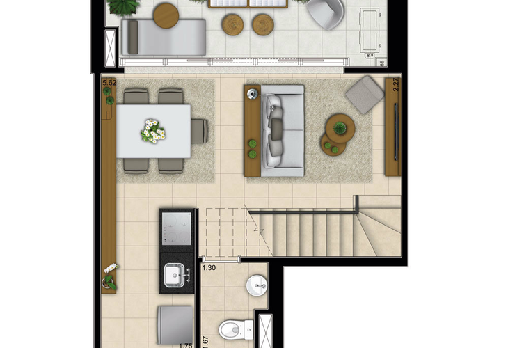 Apartamento à venda com 1 quarto, 67m² - Foto 5