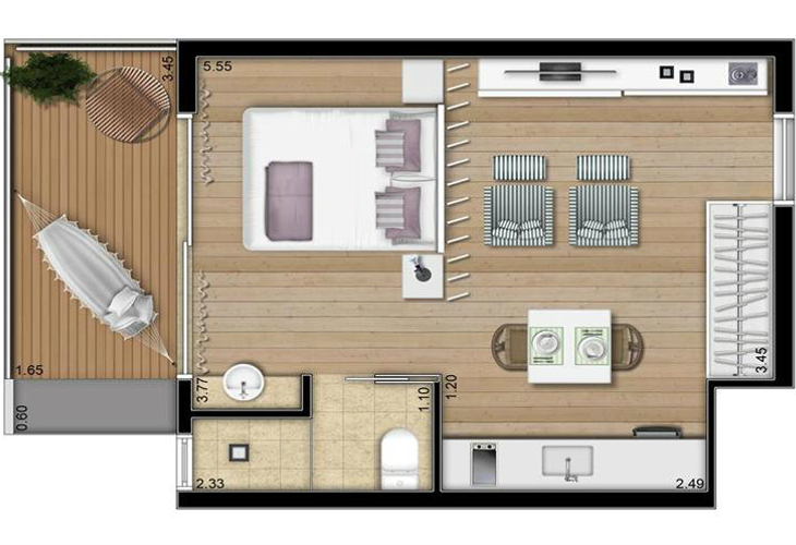 Apartamento à venda com 1 quarto, 35m² - Foto 5