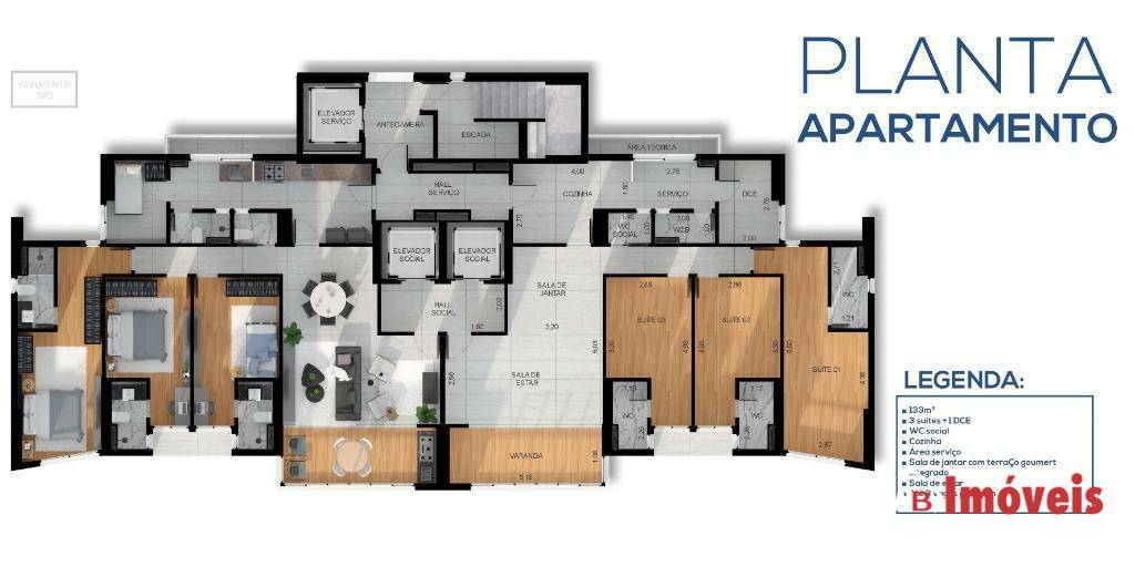 Apartamento à venda com 3 quartos, 133m² - Foto 4