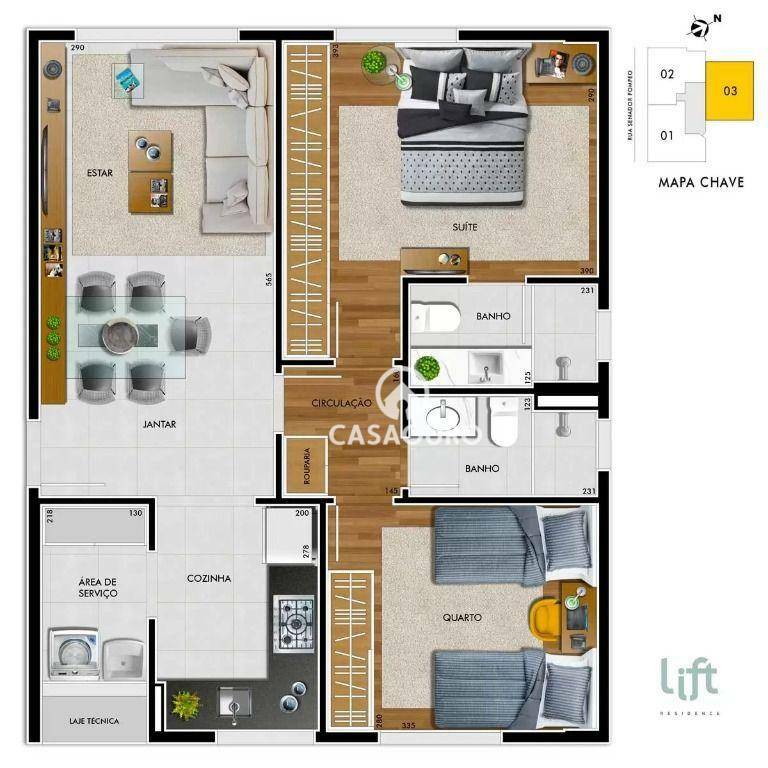 Apartamento à venda com 2 quartos, 60m² - Foto 16