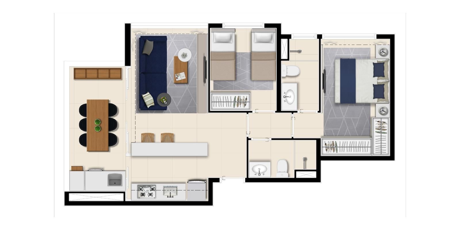 Apartamento à venda com 2 quartos, 70m² - Foto 5