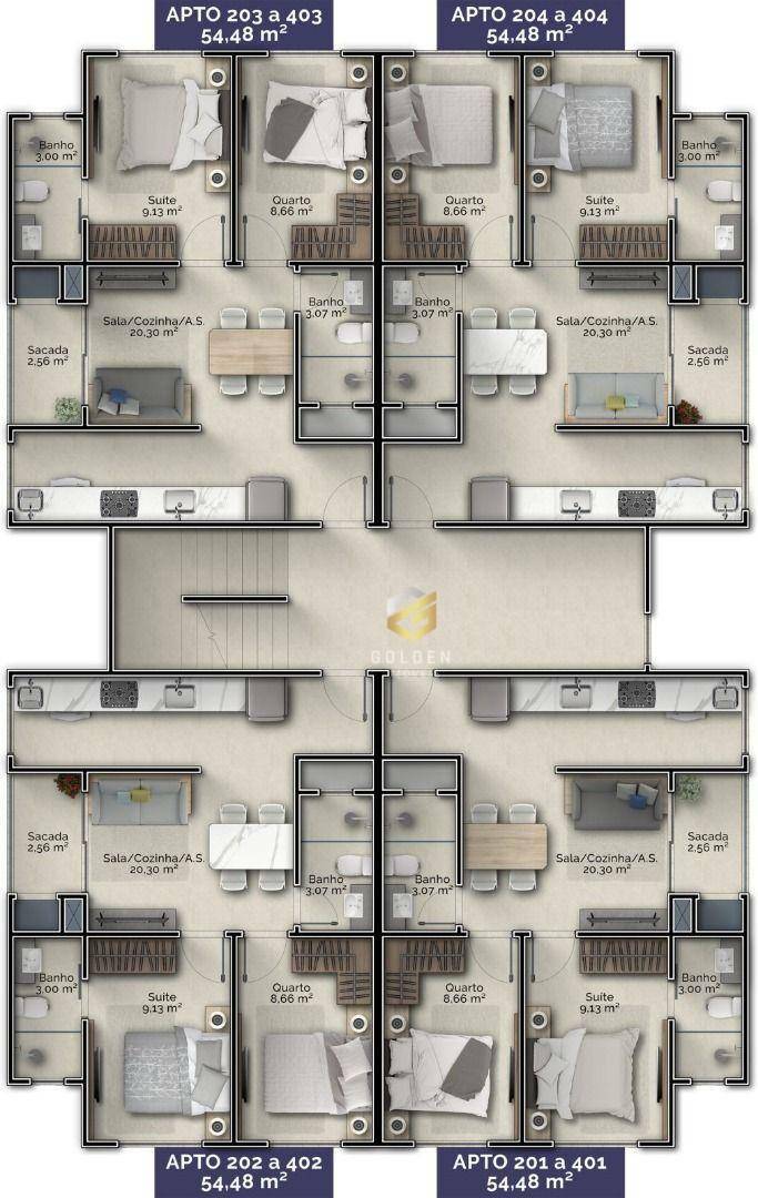 Apartamento, 2 quartos, 54 m² - Foto 3