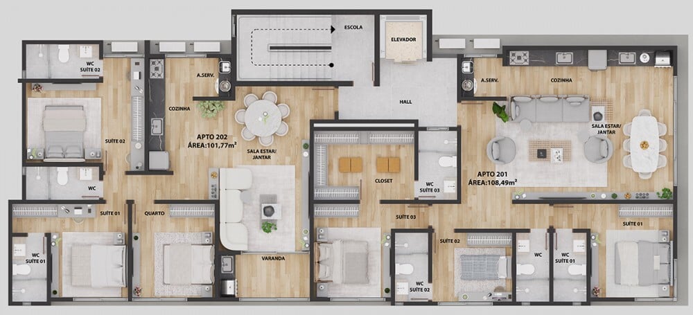 Apartamento à venda com 3 quartos, 10177m² - Foto 9