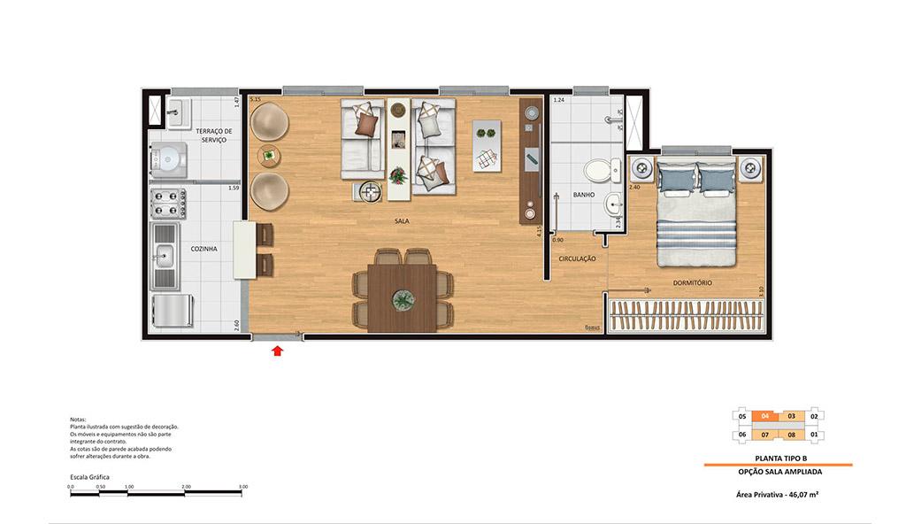 Apartamento à venda com 2 quartos, 46m² - Foto 9