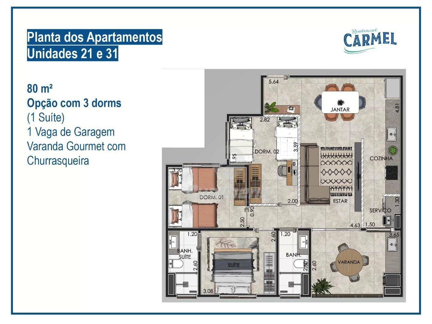 Apartamento à venda com 3 quartos, 77m² - Foto 7