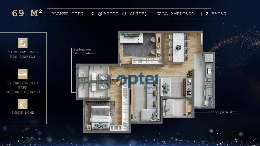 Apartamento à venda com 2 quartos, 69m² - Foto 29