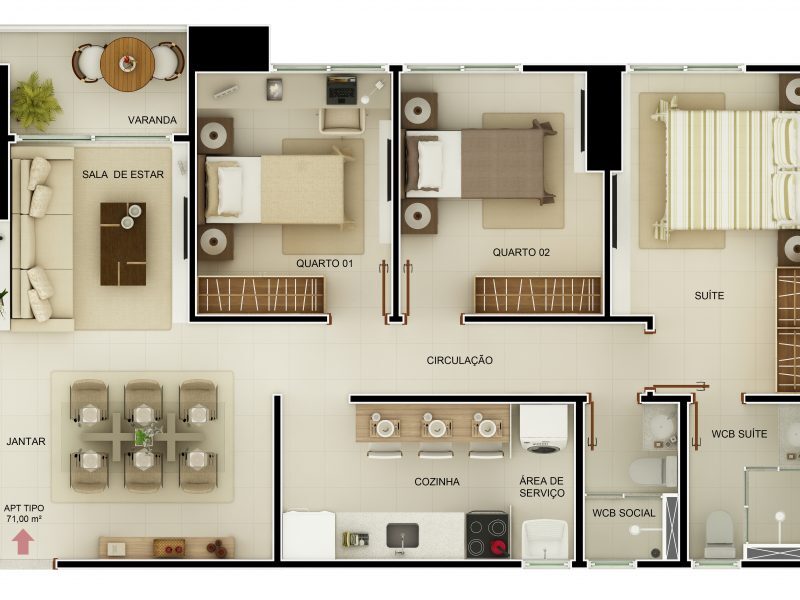 Apartamento à venda com 3 quartos, 71m² - Foto 25