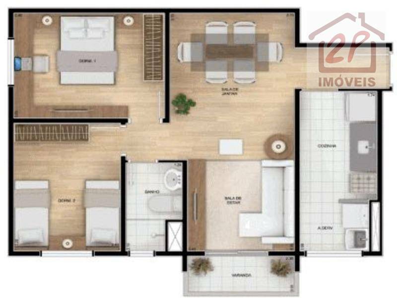 Apartamento à venda com 2 quartos, 63m² - Foto 9