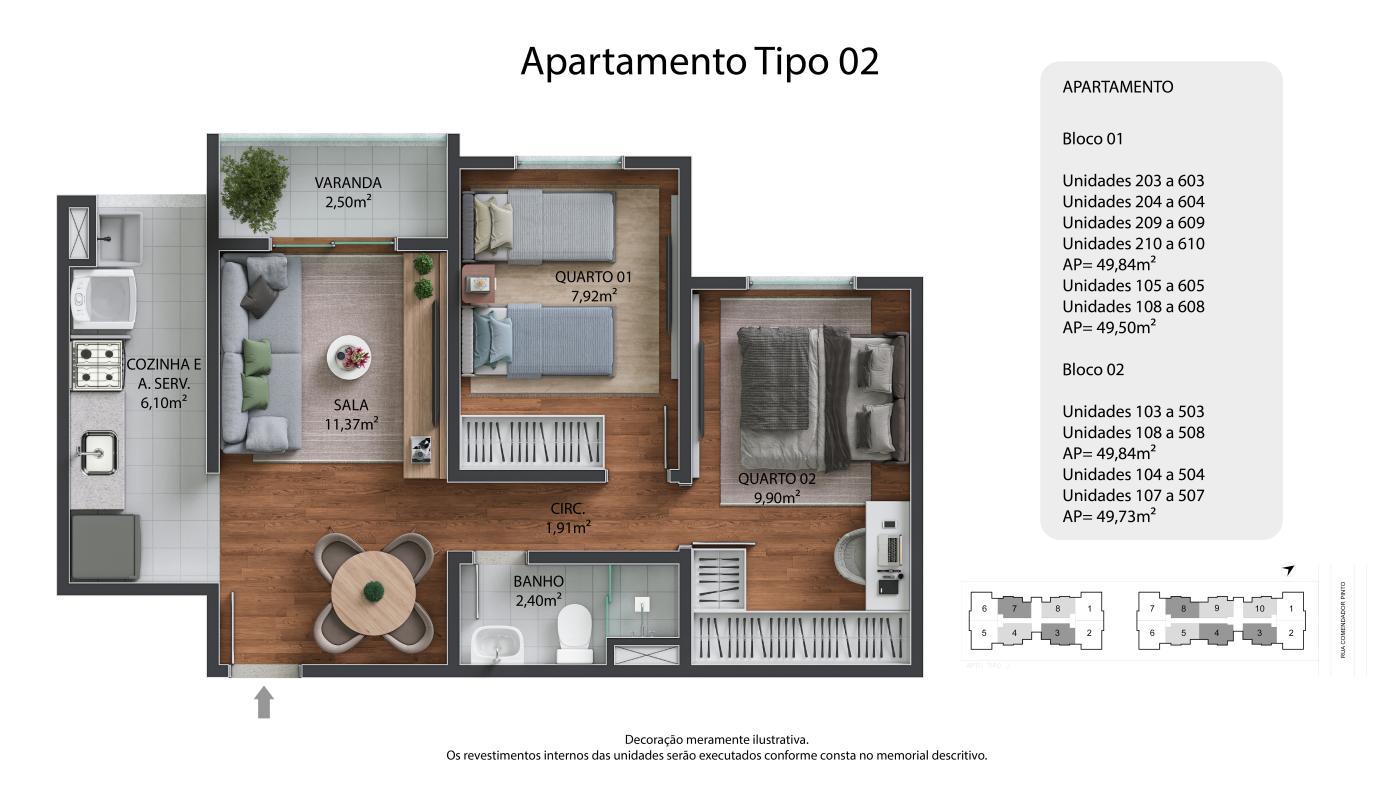 Apartamento à venda com 2 quartos, 49m² - Foto 14