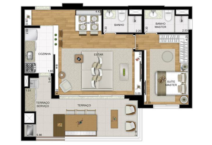 Apartamento à venda com 2 quartos, 68m² - Foto 9