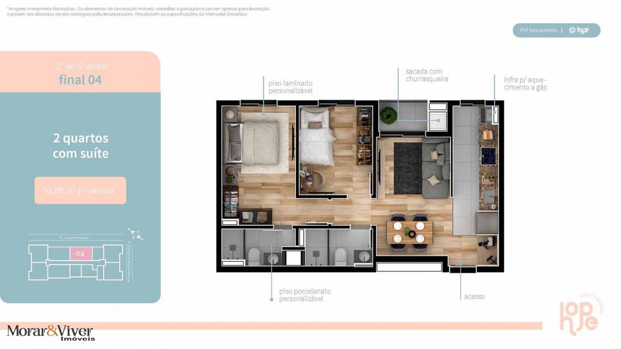 Apartamento à venda com 2 quartos, 52m² - Foto 24