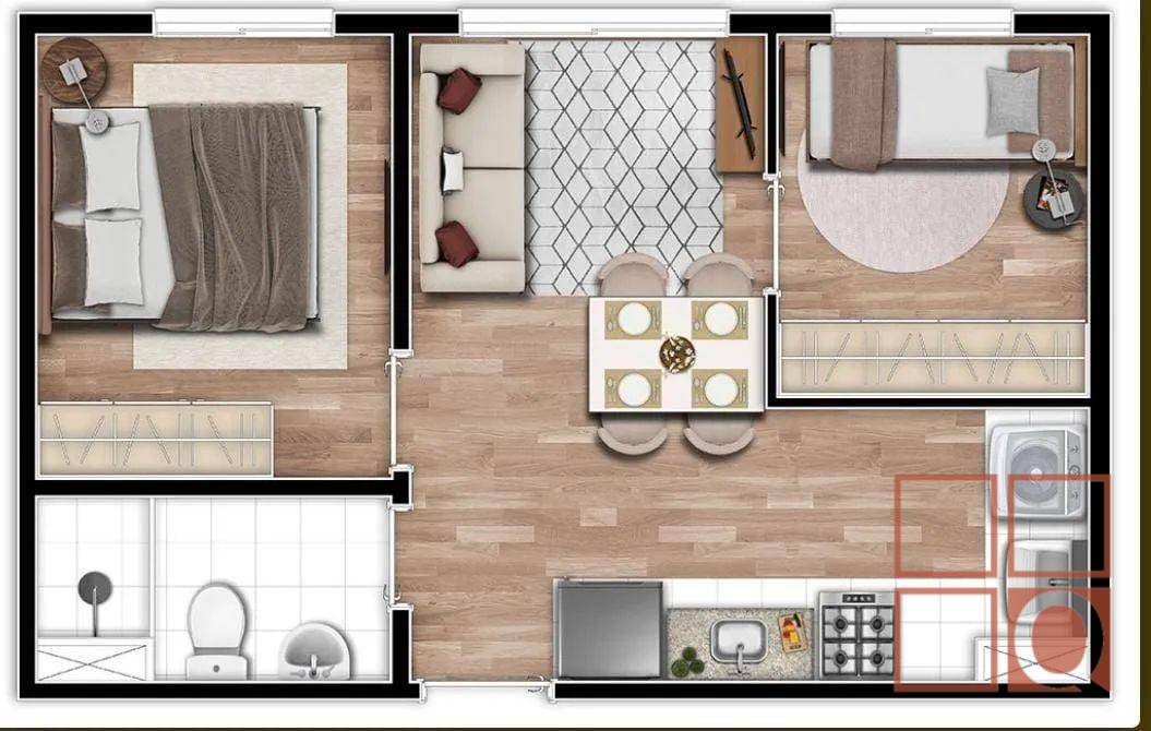 Apartamento à venda com 2 quartos, 35m² - Foto 3