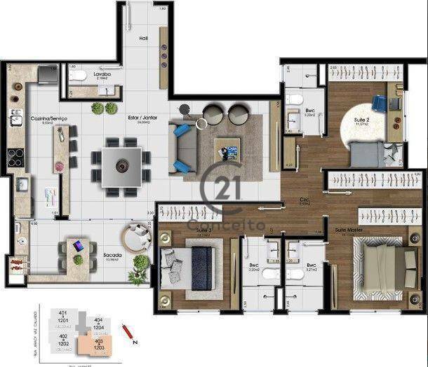 Apartamento à venda com 3 quartos, 129m² - Foto 13