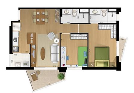 Apartamento à venda com 2 quartos, 63m² - Foto 2