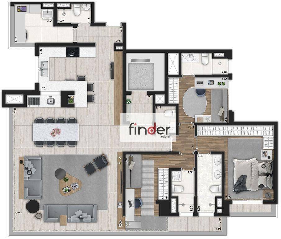 Apartamento à venda com 3 quartos, 153m² - Foto 31