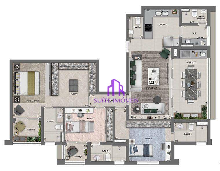 Apartamento à venda com 3 quartos, 140m² - Foto 33