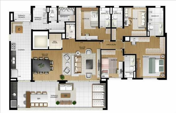 Apartamento à venda com 4 quartos, 134m² - Foto 6