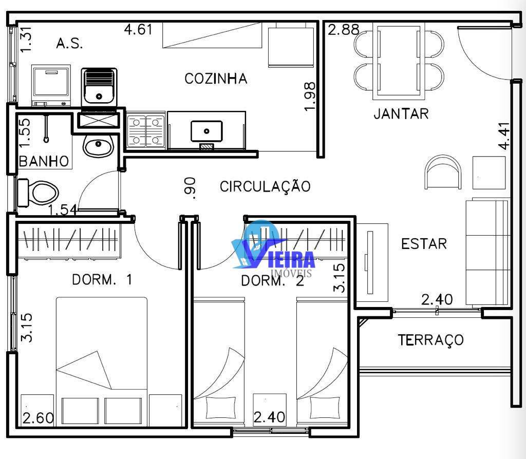 Apartamento à venda com 2 quartos, 47m² - Foto 14