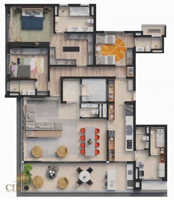 Apartamento à venda com 3 quartos, 210m² - Foto 8