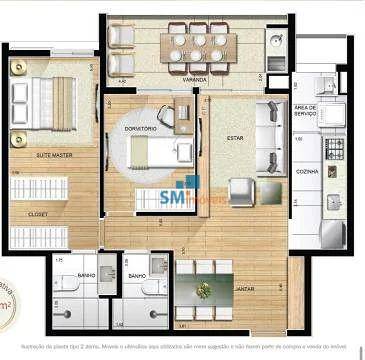 Apartamento à venda com 2 quartos, 75m² - Foto 1