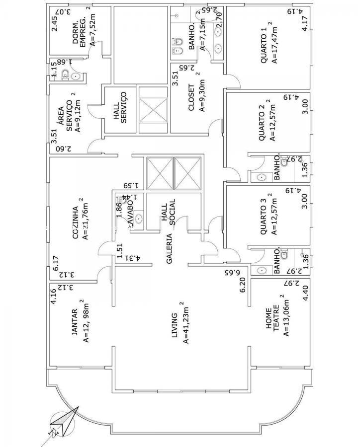 Apartamento à venda com 3 quartos, 306m² - Foto 3