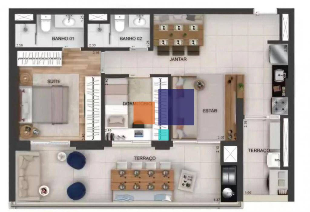 Apartamento à venda com 2 quartos, 81m² - Foto 24