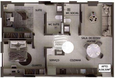 Apartamento à venda com 2 quartos, 58m² - Foto 20