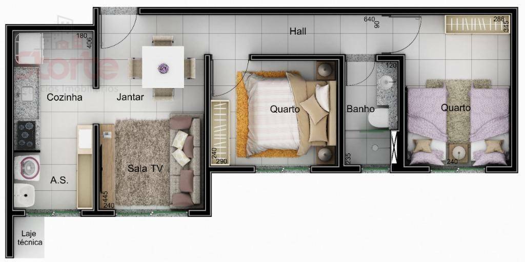 Apartamento à venda com 2 quartos, 48m² - Foto 9