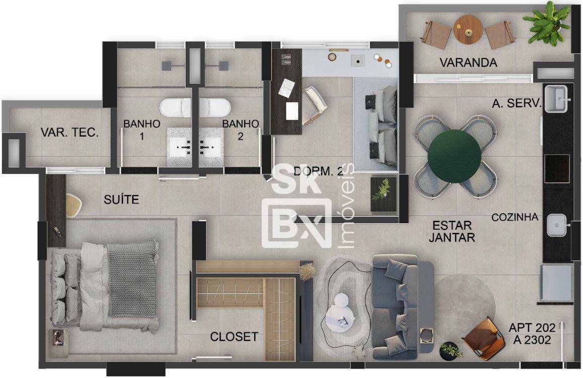 Apartamento à venda com 2 quartos, 77m² - Foto 9