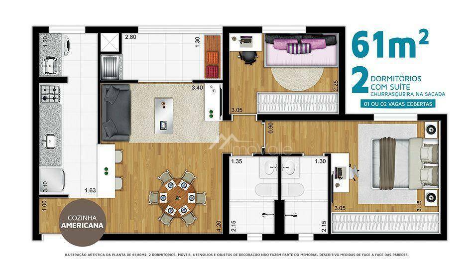 Apartamento à venda com 2 quartos, 62m² - Foto 7