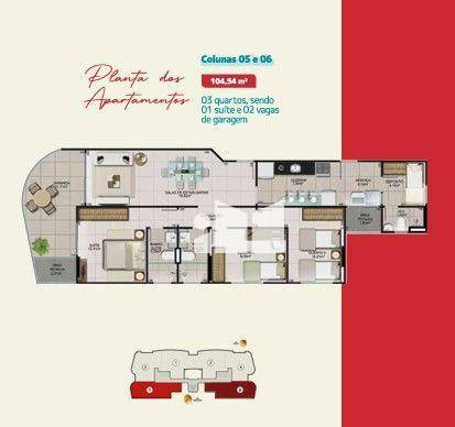 Apartamento à venda com 3 quartos, 102m² - Foto 2