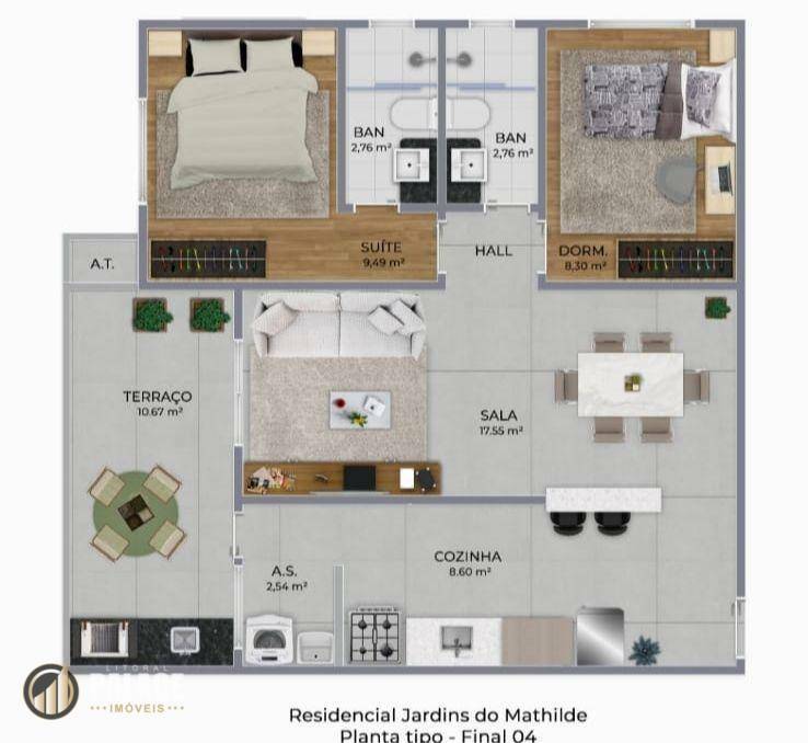 Apartamento à venda com 2 quartos, 79m² - Foto 61