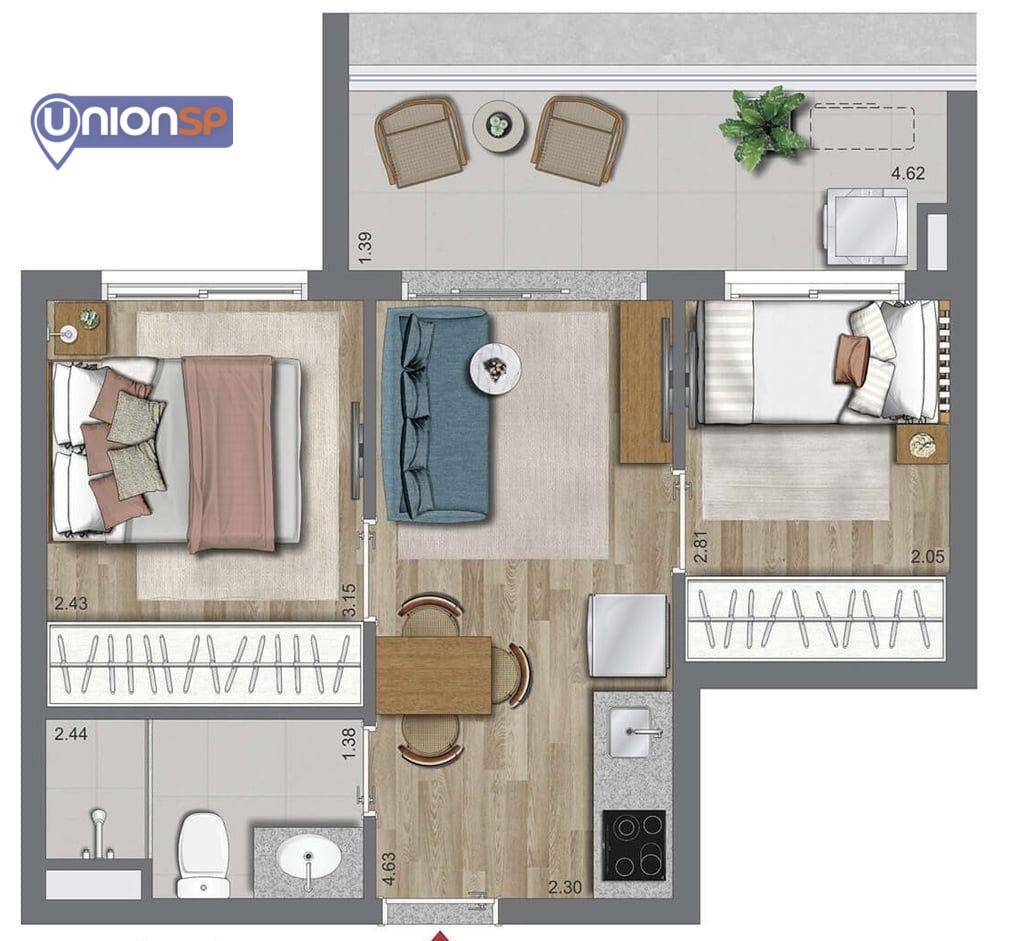 Apartamento à venda com 2 quartos, 42m² - Foto 32