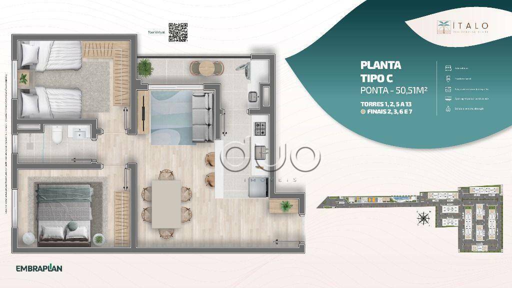 Apartamento à venda com 2 quartos, 50m² - Foto 1