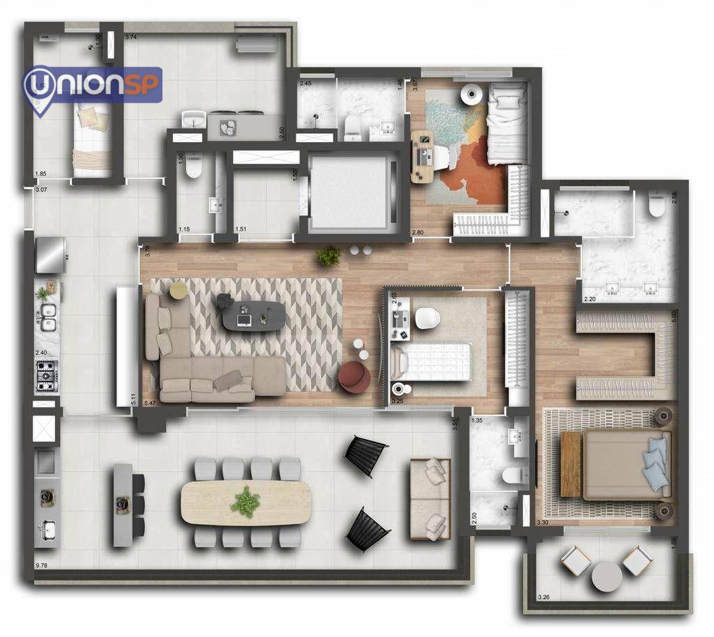 Apartamento à venda com 3 quartos, 173m² - Foto 13