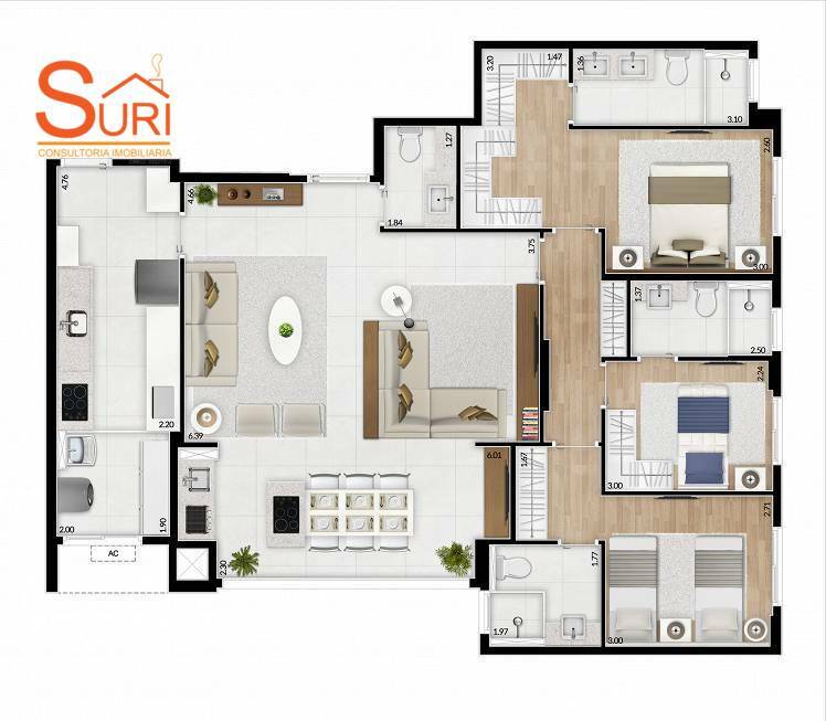 Apartamento à venda com 3 quartos, 119m² - Foto 44