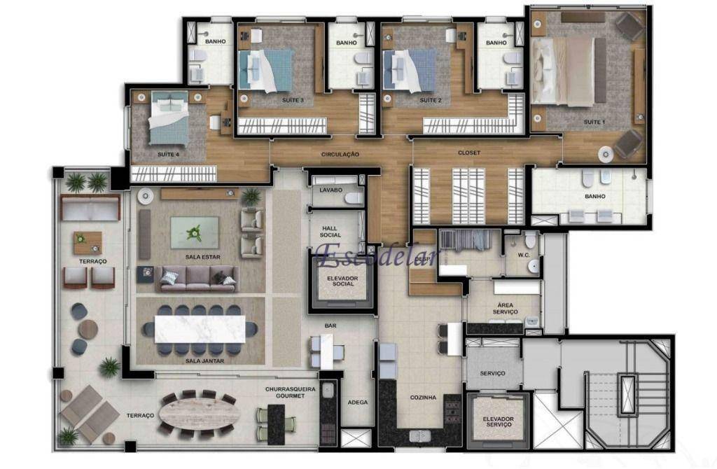 Apartamento à venda com 4 quartos, 263m² - Foto 33