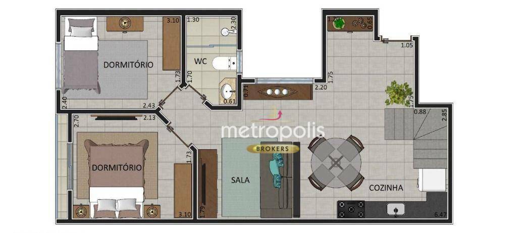 Cobertura à venda com 2 quartos, 115m² - Foto 3