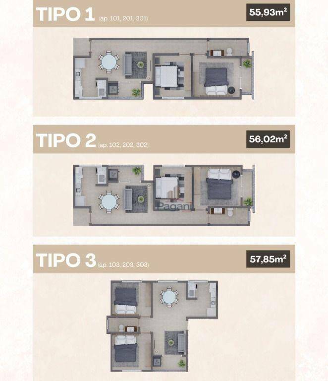 Apartamento à venda com 2 quartos, 55m² - Foto 2