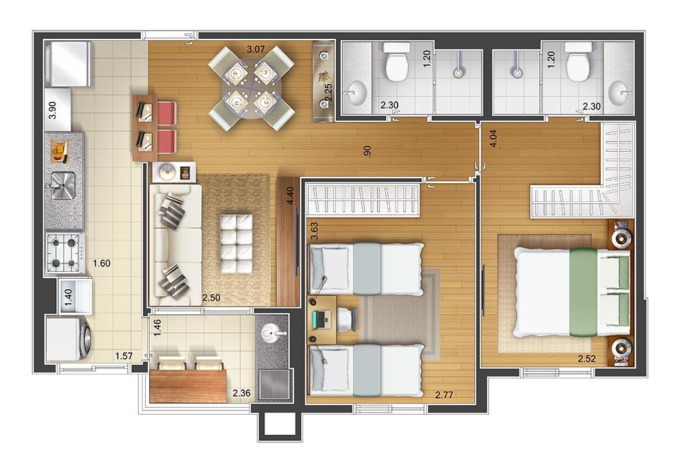 Apartamento à venda com 3 quartos, 71m² - Foto 13