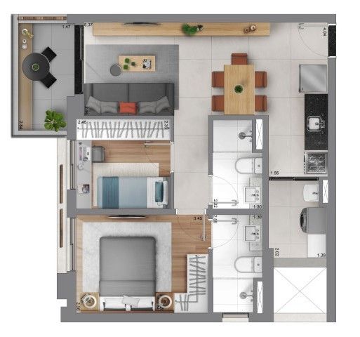 Apartamento à venda com 2 quartos, 58m² - Foto 30