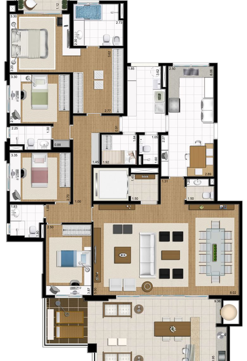 Apartamento à venda com 4 quartos, 213m² - Foto 9