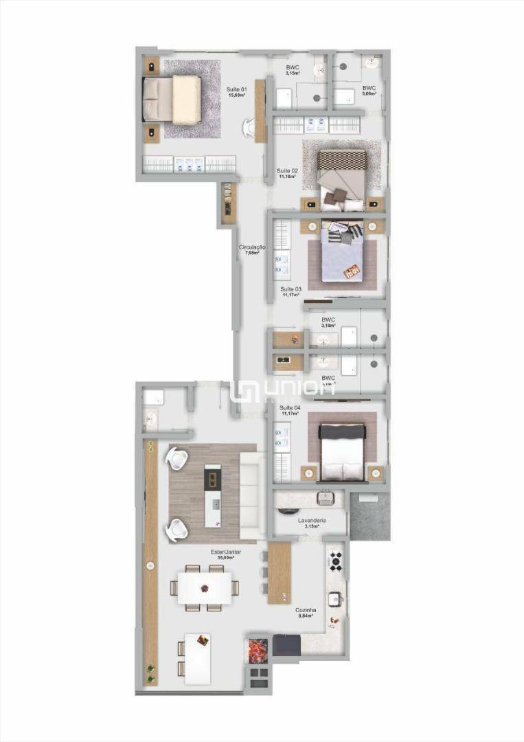 Apartamento à venda com 4 quartos, 135m² - Foto 13