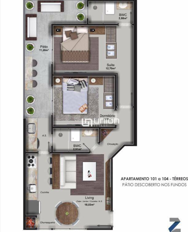 Apartamento à venda com 2 quartos, 60m² - Foto 3