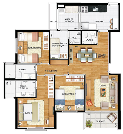 Apartamento à venda com 3 quartos, 99m² - Foto 6