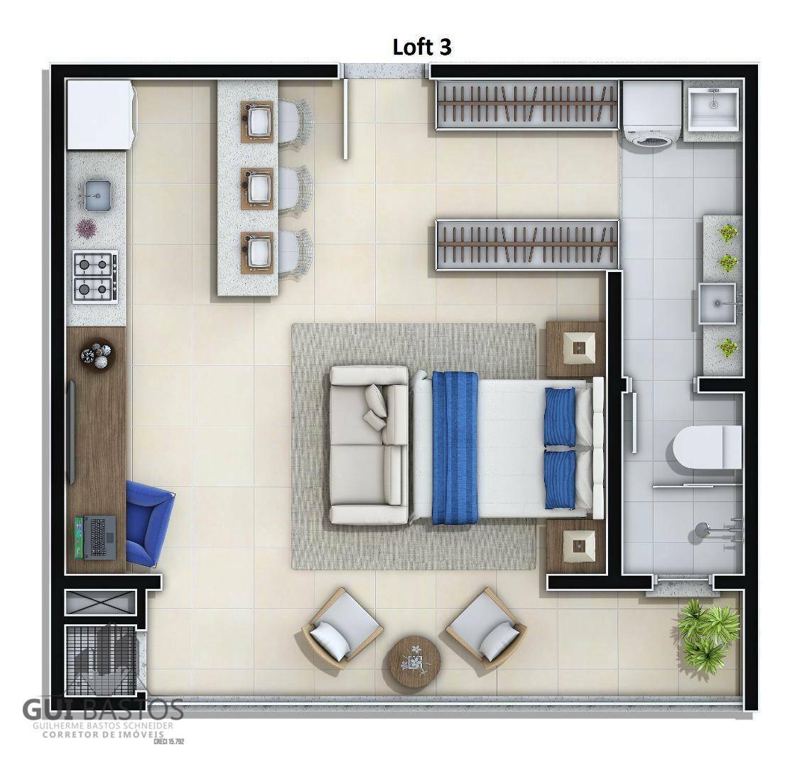 Apartamento à venda com 1 quarto, 43m² - Foto 4