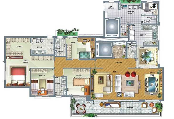 Apartamento à venda com 4 quartos, 189m² - Foto 2